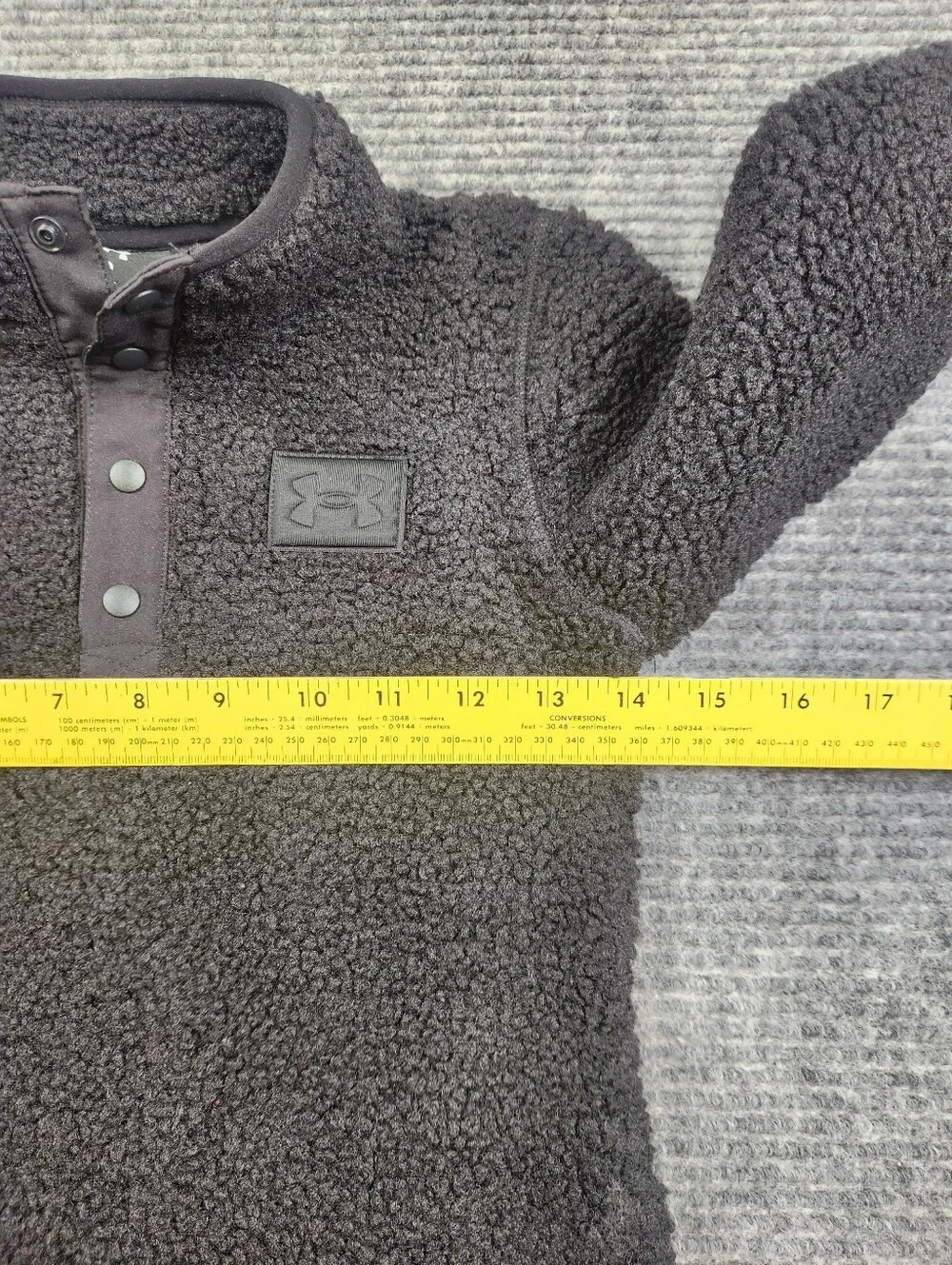 Under Armour Kids Sherpa Quarter-Snap Pullover Sz:6 NWOT Black Teddy Pockets